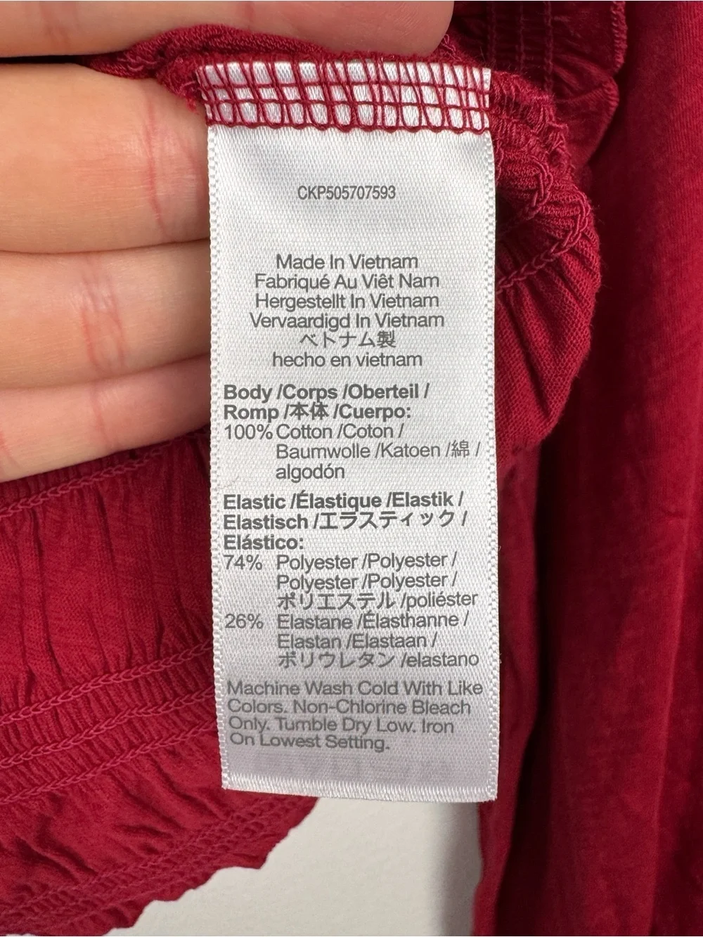 Madewell Smocked Cotton Boatneck Puff Sleeves Slim Fit Top Red Size M NWT